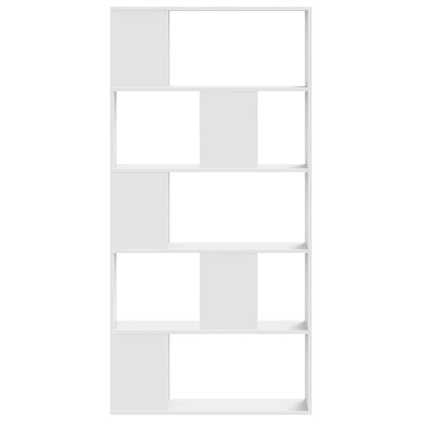 vidaXL grāmatu plaukts, 5 līmeņi, balts, 80,5x23,5x162,5 cm, koks