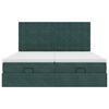 vidaXL Osmaņu gultas rāmis ar matračiem tumši zaļš 160x200cm audums