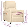 vidaXL elektriskais masāžas krēsls, krēmkrāsas audums