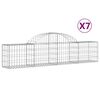 vidaXL arkveida gabiona grozi, 7 gb., 200x30x40/60 cm, cinkota dzelzs