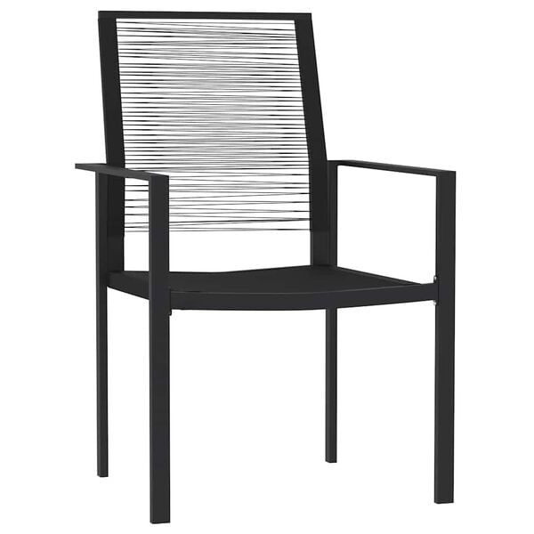 vidaXL 3-daļīgs dārza mēbeļu komplekts, melns