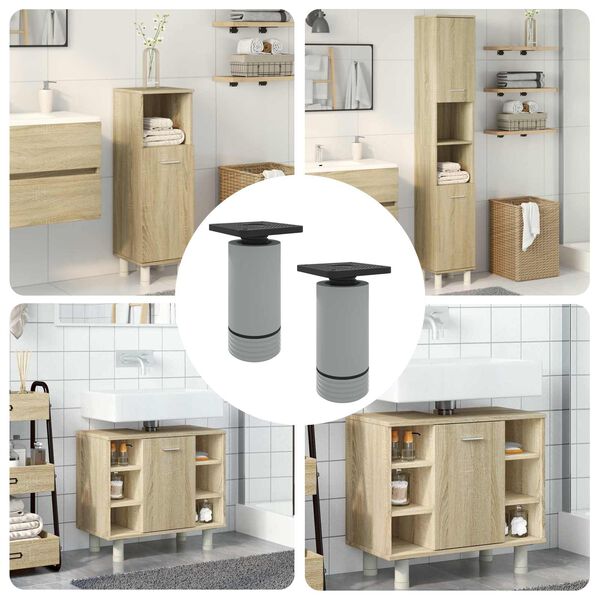 vidaXL Mēbeļu kājas Regulējams 2 pcs Balts 64 x 64 x 100 mm PP