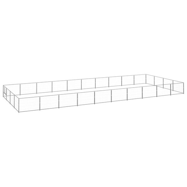 vidaXL suņu voljērs, sudraba krāsa, 40 m&sup2;, tērauds