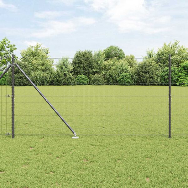 vidaXL Žogs ar stabiem. Pelēka 1.2 x 25 m Tērauds