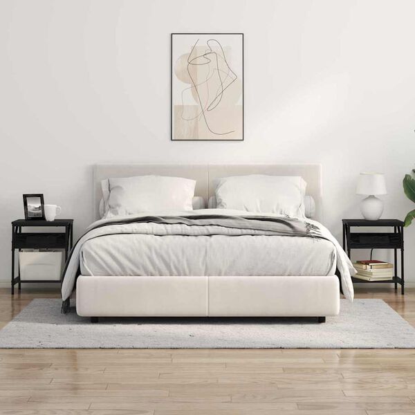 vidaXL Nakts skapītis 2 pcs Melns ozolkoks 38 x 30 x 48 cm