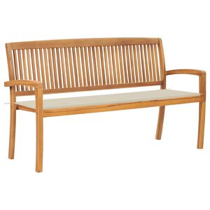 vidaXL dārza sols ar matraci, 159 cm, masīvs tīkkoks