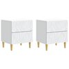 vidaXL Naktsgaldiņ&scaron; 2 pcs Balts 43 x 34,5 x 48 cm Inženierijas koks