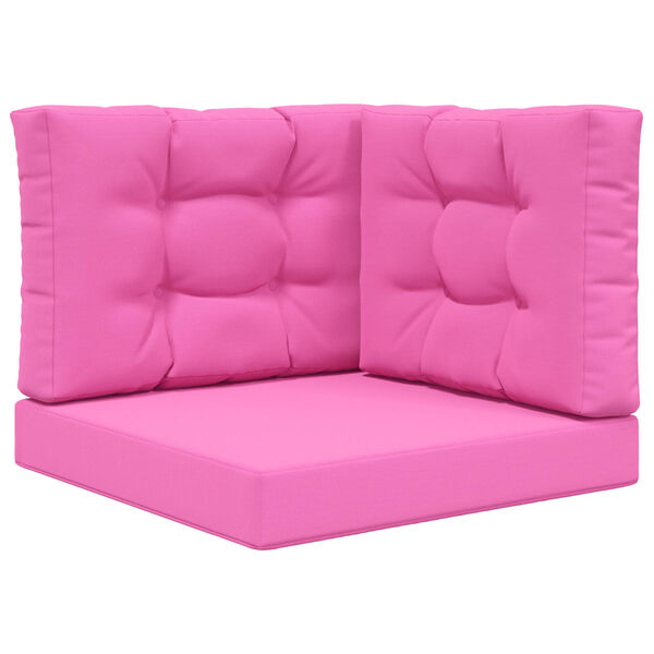 vidaXL Āra dīvāna spilvens 3 pcs Rozā Poliesters