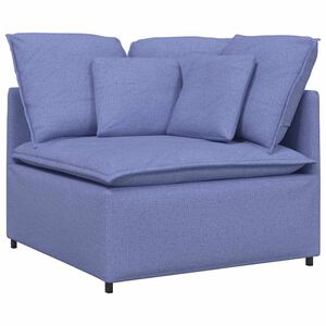 vidaXL modulārs stūra dīvāns ar spilveniem, džinsu zils, 100 cm