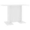 vidaXL virtuves galds, 110x60x75 cm, balts, inženierijas koks