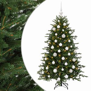 vidaXL Mākslīgā Ziemassvētku egle ar bumbiņu 120 cm 150 LED