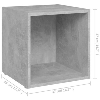 vidaXL TV plaukti, 4 gab., betona pelēki, 37x35x37 cm, skaidu plāksne