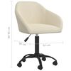 vidaXL biroja krēsls, krēmkrāsas samts