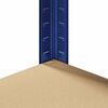 vidaXL 5-līmeņu stūra plaukts, zils tērauds, inženierijas koks