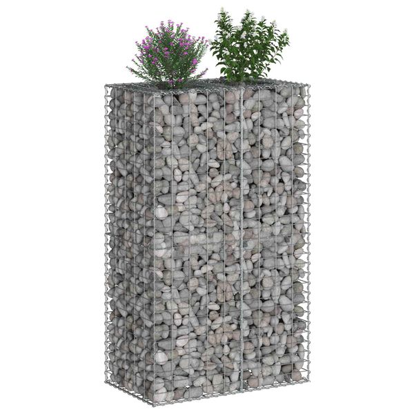 vidaXL Gabions pacelta gulta Sudraba 90 x 50 x 150 cm Cinkots tērauds