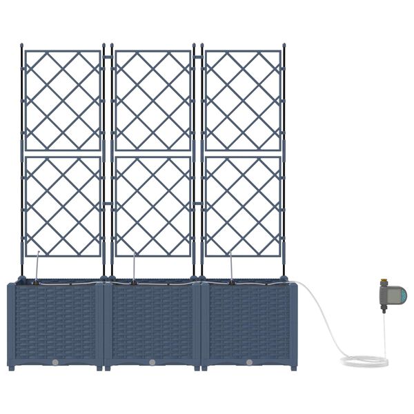 vidaXL Dārza stādītājs 4 pcs Pelēka 120 x 120 x 142 cm Tērauds