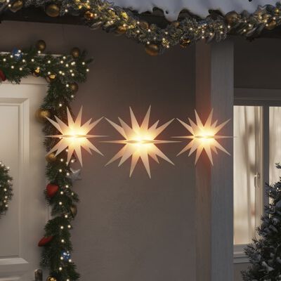 vidaXL Ziemassvētku lampiņas ar LED, 3 gab., salokāmas, baltas