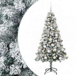 vidaXL Mākslīgā Ziemassvētku eglīte ar rotājumiem 120 cm 150 LED