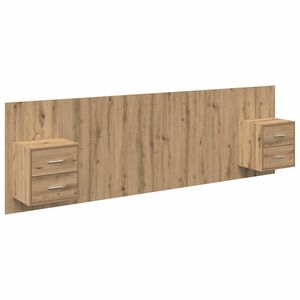 vidaXL Gultas galva ar skapī&scaron;u 3 pcs Artisānā ozols Inženierijas koks