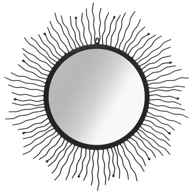 vidaXL dārza spogulis, saules forma, 80 cm, melns