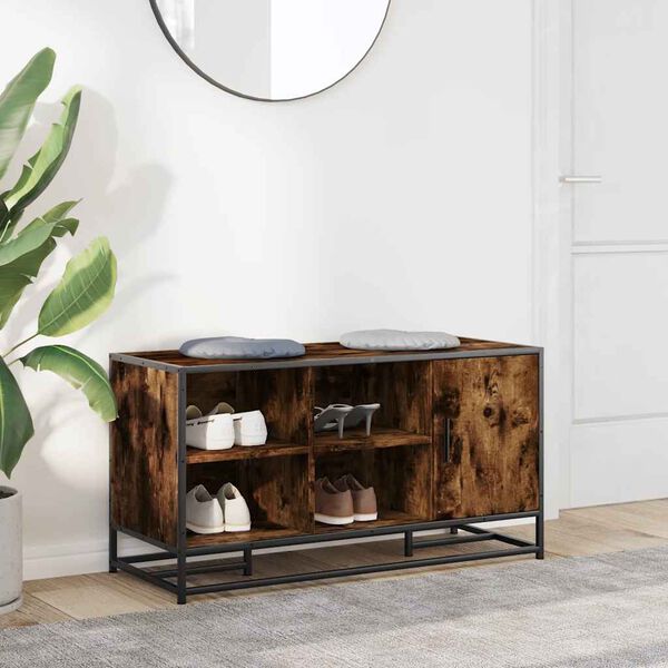 vidaXL apavu skapītis, ozola, 100x40x53,5 cm, inženierijas koks&metāls