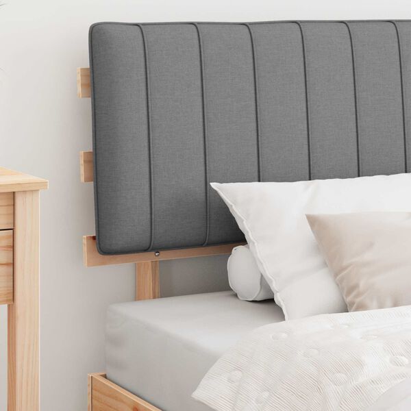 vidaXL Gultas rāmis ar polsterētu galvas balstu Gai&scaron;i pelēks