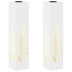 vidaXL Saules LED ceļa gaisma 2 gab. Silti balts 18 x 18 x 80 cm