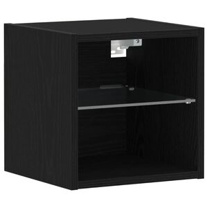 vidaXL LED Sienas Naktsgaldiņ&scaron; Melna 30 x 28,5 x 30 cm