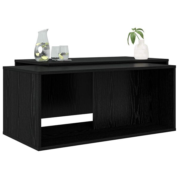 vidaXL Kafijas galda komplekts 2 pcs Melns ozolkoks Inženierijas koks