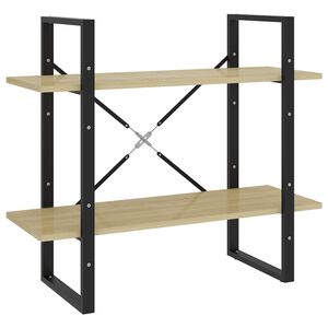 vidaXL 2-līmeņu grāmatu plaukts, ozolkoka 80x30x70cm inženierijas koks