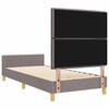 vidaXL Gultas rāmis ar galvas klāju Pelēkbrūna 90 x 200 cm audums