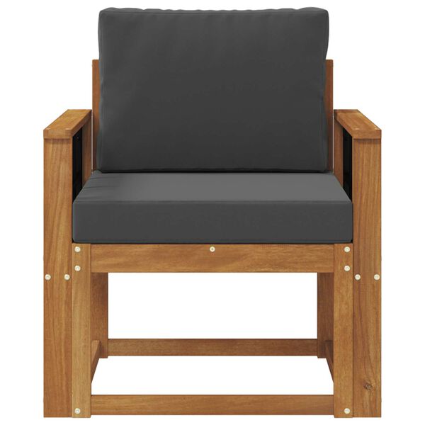 vidaXL Āra dīvāns Cieta akācijas koks un poliesters Dabiska