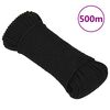 vidaXL darba virve, melna, 4 mm, 500 m, poliesters
