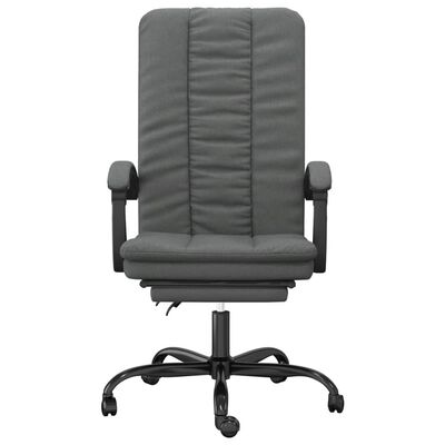 vidaXL biroja krēsls, atgāžams, tumši pelēks audums