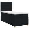vidaXL Kontinentālā gulta ar matraci Melns 90 x 190 cm Audums