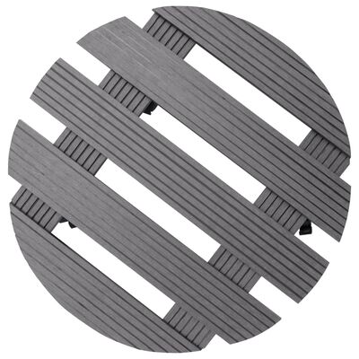 vidaXL puķu podu paliktņi ar riteņiem, 2 gab., pelēki, Ø30x7,5 cm, WPC