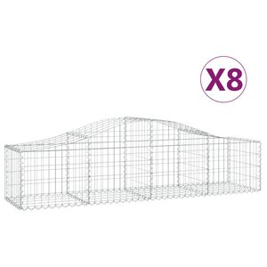 vidaXL arkveida gabiona grozi, 8 gb., 200x50x40/60 cm, cinkota dzelzs
