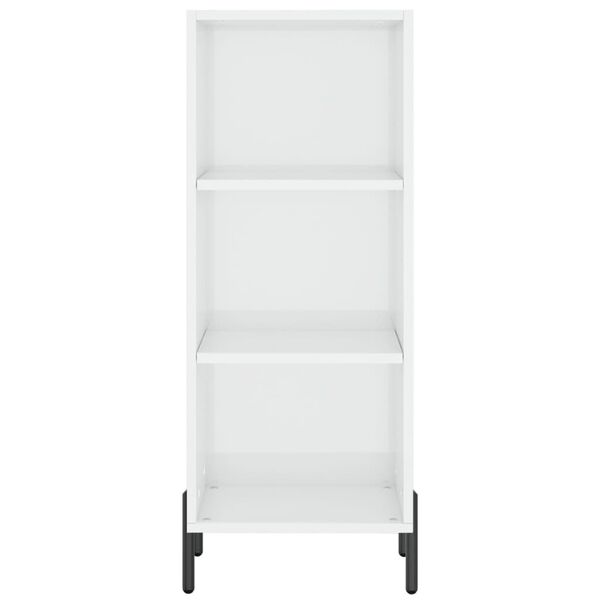 vidaXL plaukts, spīdīgi balts, 34,5x32,5x90 cm, inženierijas koks