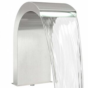 vidaXL Baseina Ūdensfalls ar LED Nerūsējo&scaron;ais tērauds 304