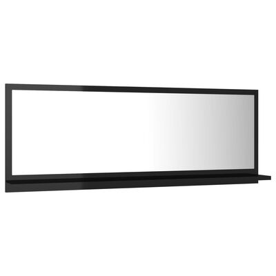 vidaXL vannasistabas spogulis, spīdīgi melns, 100x10,5x37 cm