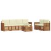 vidaXL Dīvāna komplekti 7 pcs Dabisks un krējuma Cietā akācijas koks
