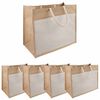 vidaXL Džutas somas ar kabatu 5 Dabisks un balts 42 x 33 x 19 cm