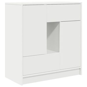 vidaXL kumode ar atvilktnēm un durvīm, balta, 70,5x34x74,5 cm