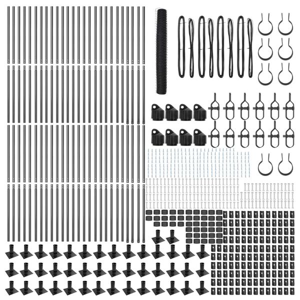 vidaXL Žoga āķis Pelēka 100 x 1,2 m (50 mm acs) Tērauds un PVC