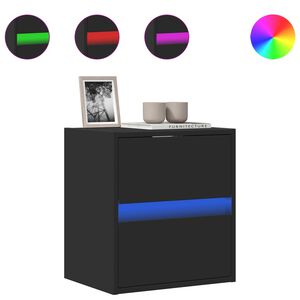 vidaXL TV sienas skapītis ar LED lampiņām, melns, 41x31x45 cm