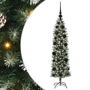 vidaXL Mākslīgs slaids Ziemassvētku koks Zaļ&scaron; un balts 120 cm