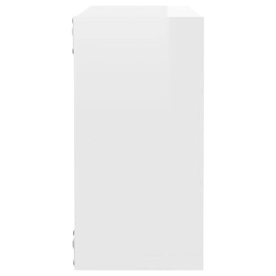 vidaXL kuba formas sienas plaukti, 6 gab., 30x15x30 cm, spīdīgi balti