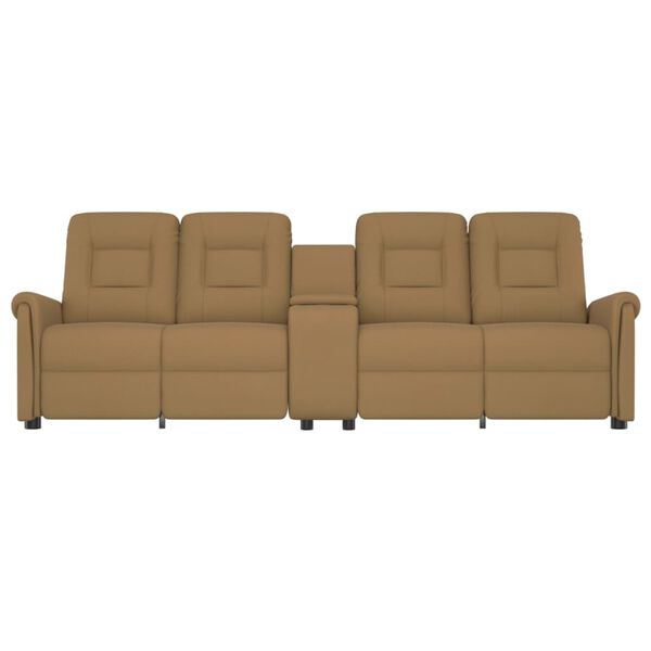 vidaXL četrvietīgs masāžas krēsls ar glāžu turētāju, pelēkbrūns