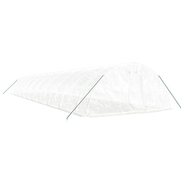 vidaXL siltumnīca ar tērauda rāmi, balta, 100 m&sup2;, 20x5x2,3 m