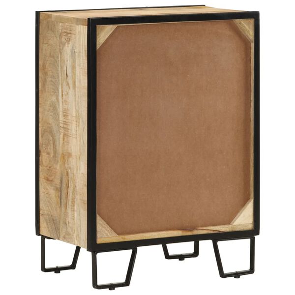 vidaXL bufete ar 2 atvilktnēm, 53x31x72 cm, mango masīvkoks un dzelzs